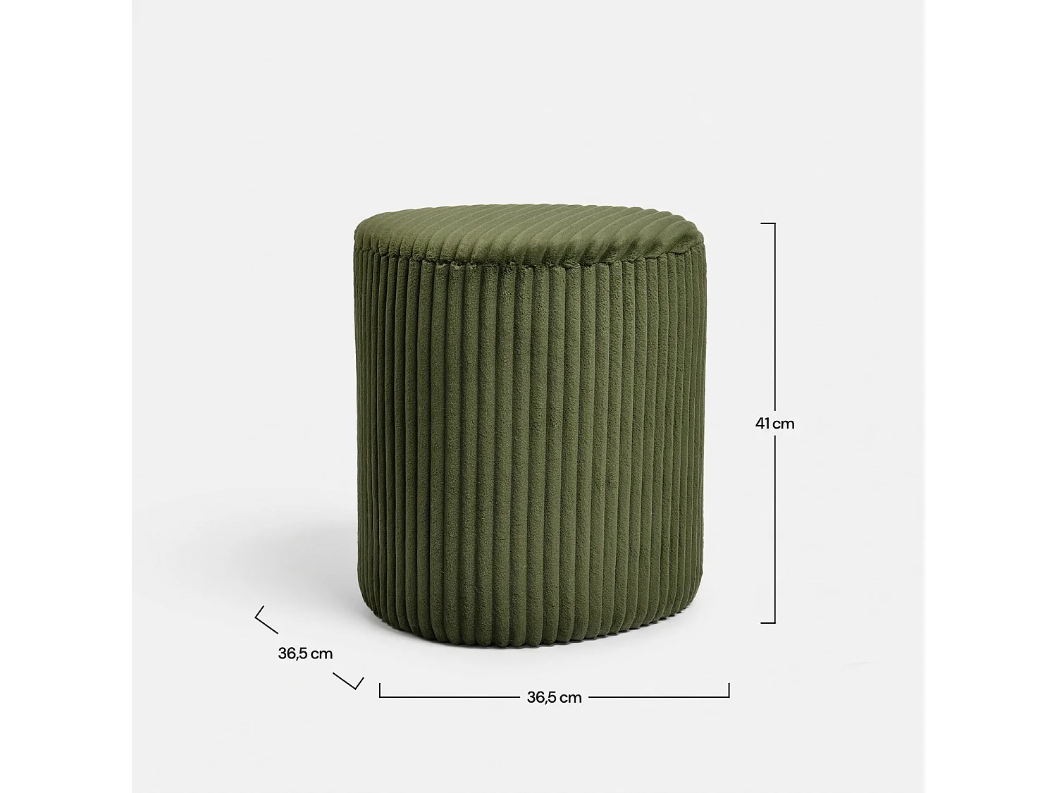 Puf triangular de pana verde caqui - Emmy