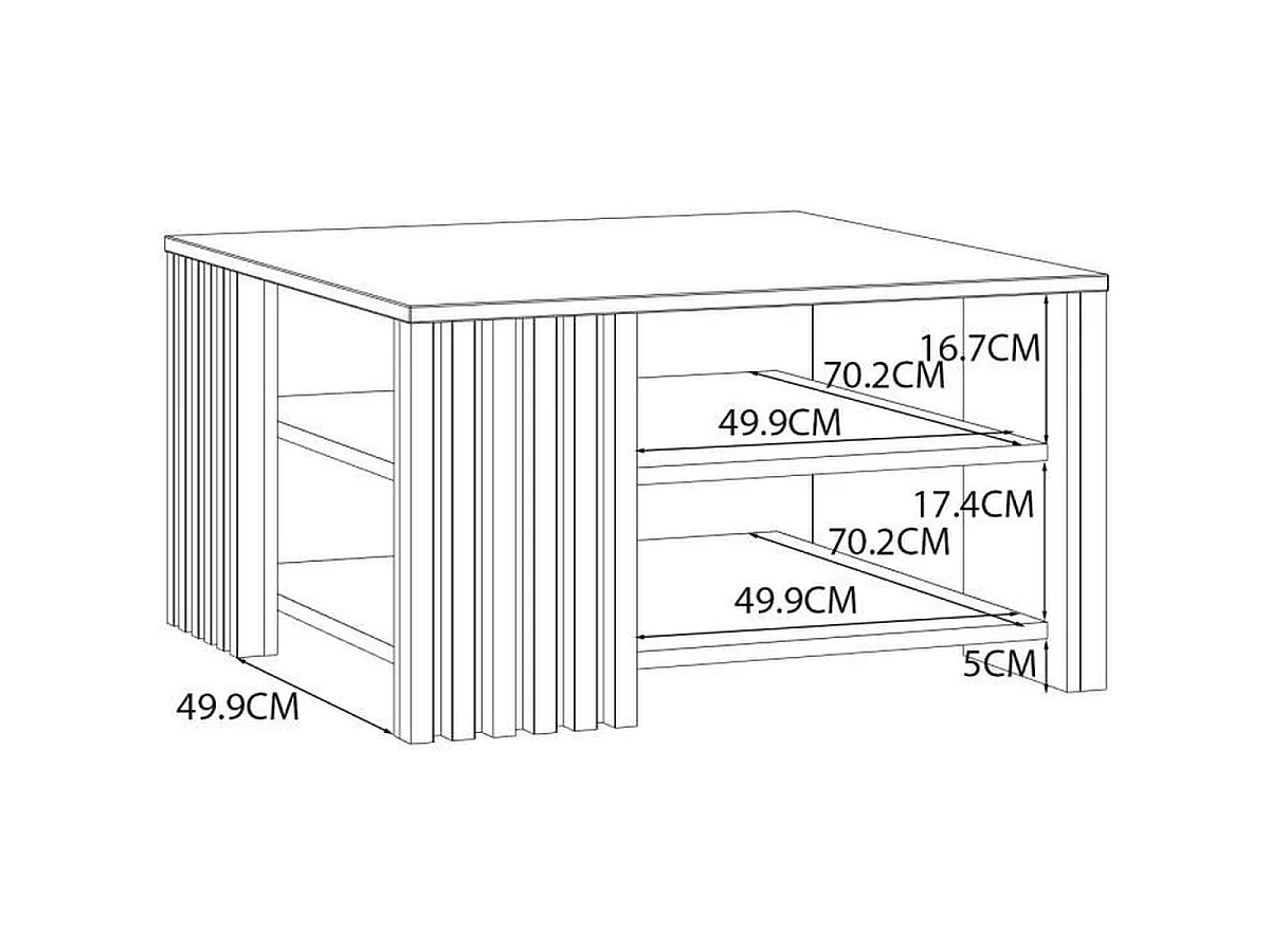 Salontafel CARDIGAN 80x80 cm, Eiken en Zwart