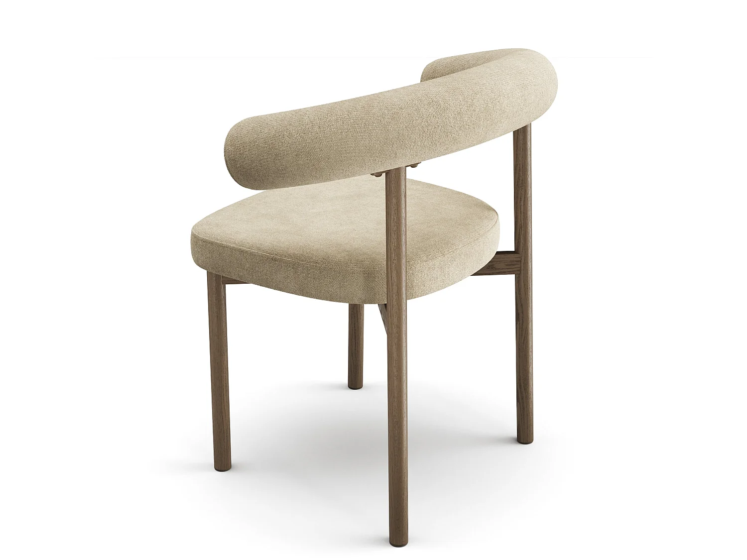 Lot de 2 chaises HARPER en tissu tramé toucher doux taupe