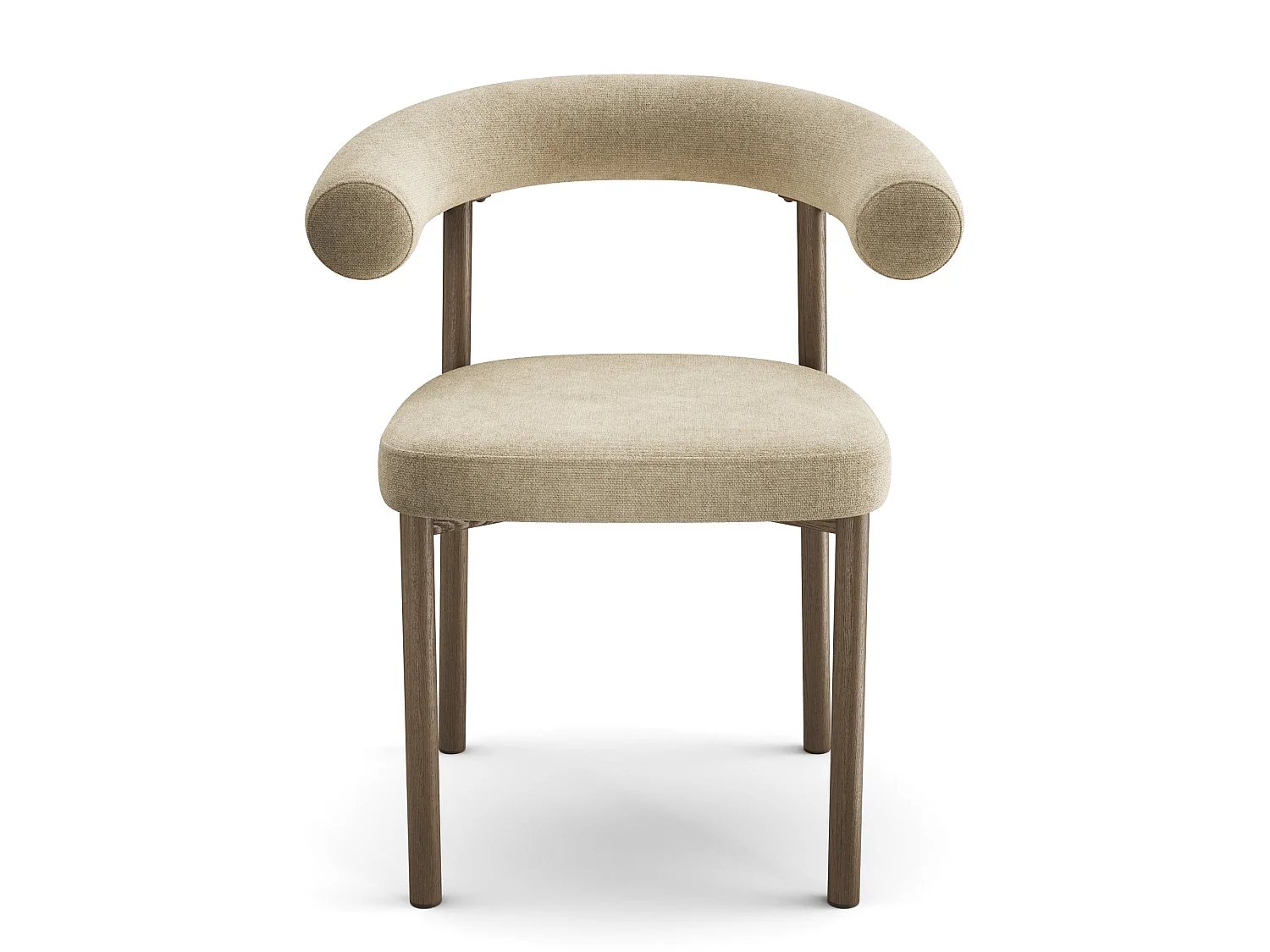 Lot de 2 chaises HARPER en tissu tramé toucher doux taupe
