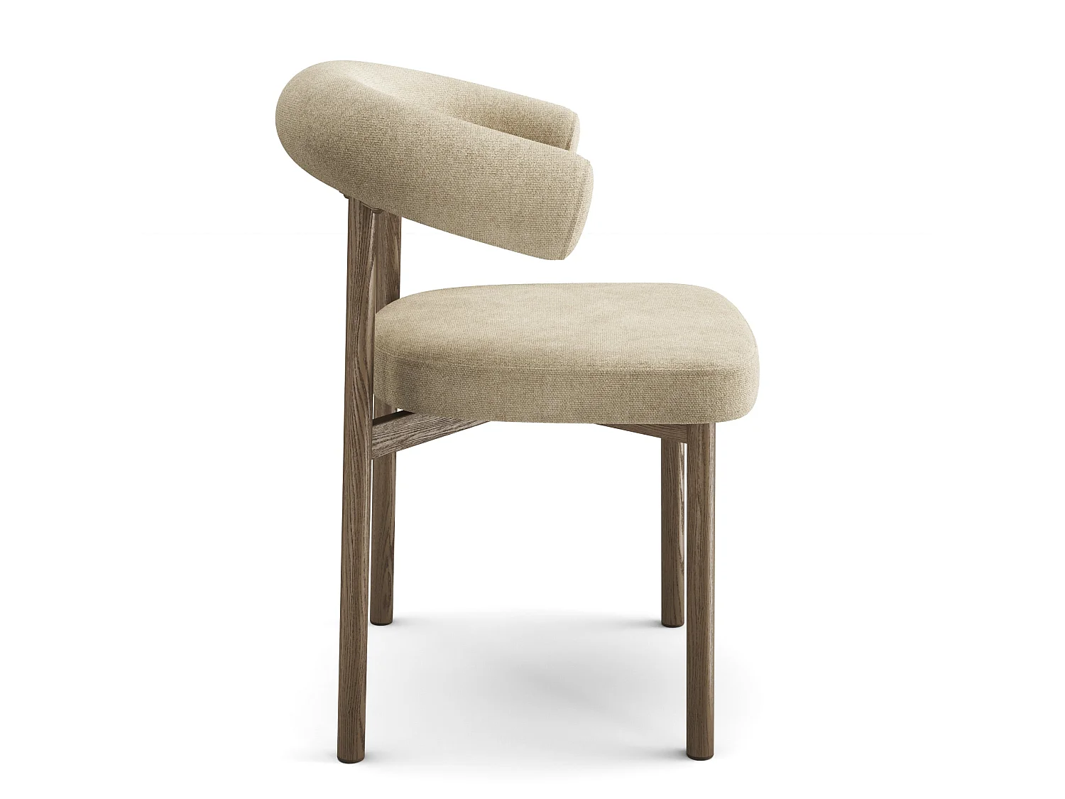 Lot de 2 chaises HARPER en tissu tramé toucher doux taupe