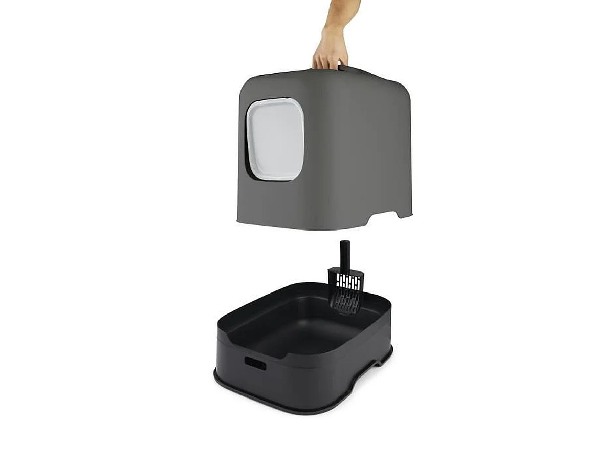 ROTHO Biala Bac à Litière Pour Chat Fermé Anthracite 51 x 39,5 x 44,3 cm
