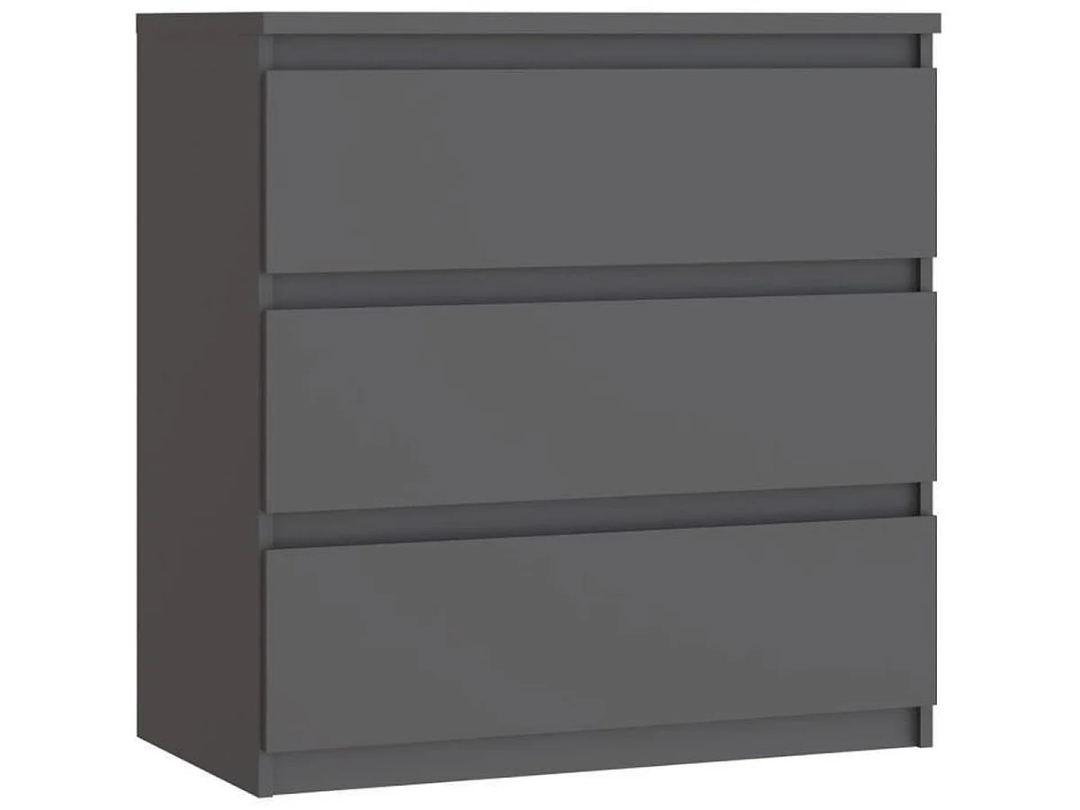 Compact Antraciet 3-Lade CHELSEA Ladekast, 77,2 x 42,2 x 79,9 cm