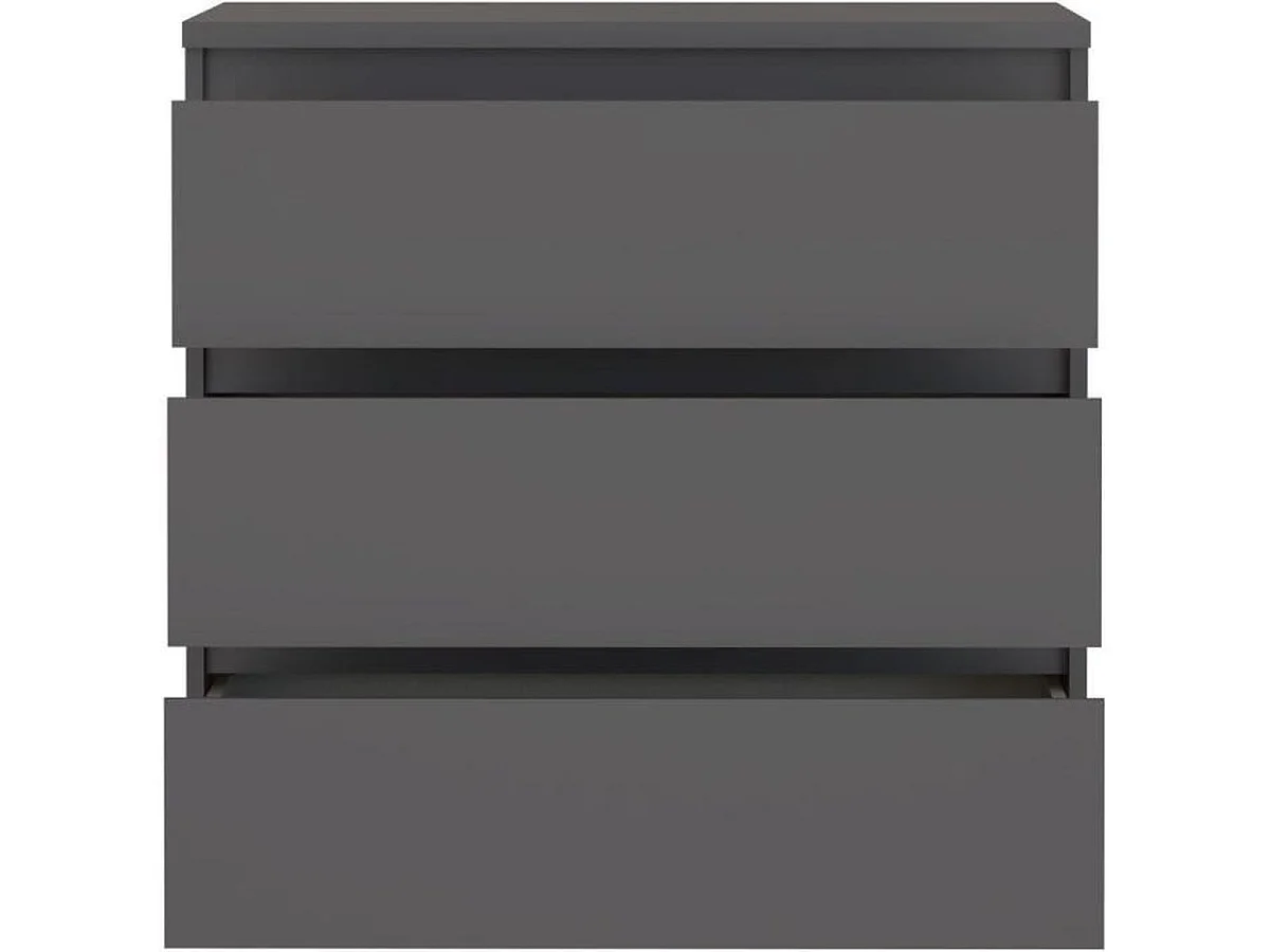 Compact Antraciet 3-Lade CHELSEA Ladekast, 77,2 x 42,2 x 79,9 cm