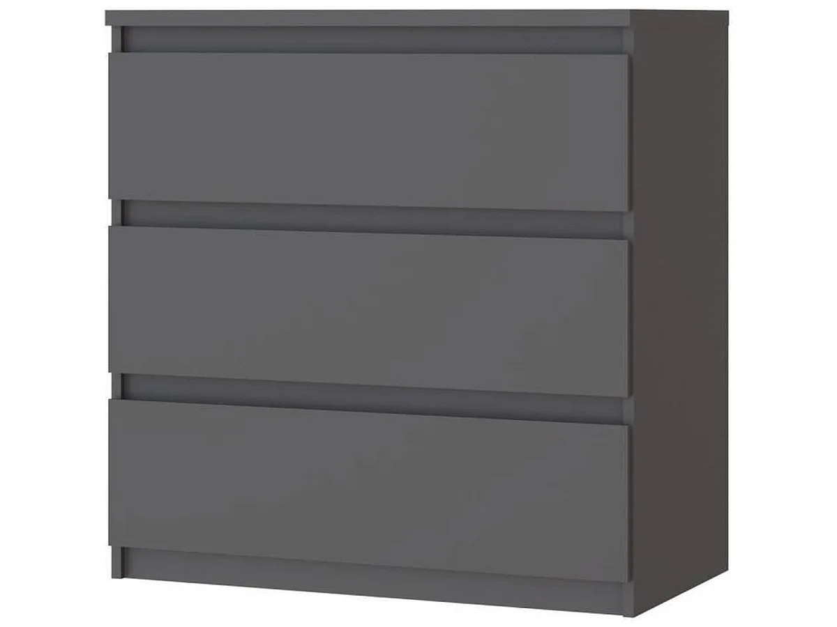 Compact Antraciet 3-Lade CHELSEA Ladekast, 77,2 x 42,2 x 79,9 cm