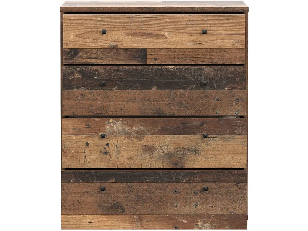 TEMPRA 2 Commode 4 tiroirs T2KK212-H51 aspect vieux bois 73,7×34,8×85,5 cm
