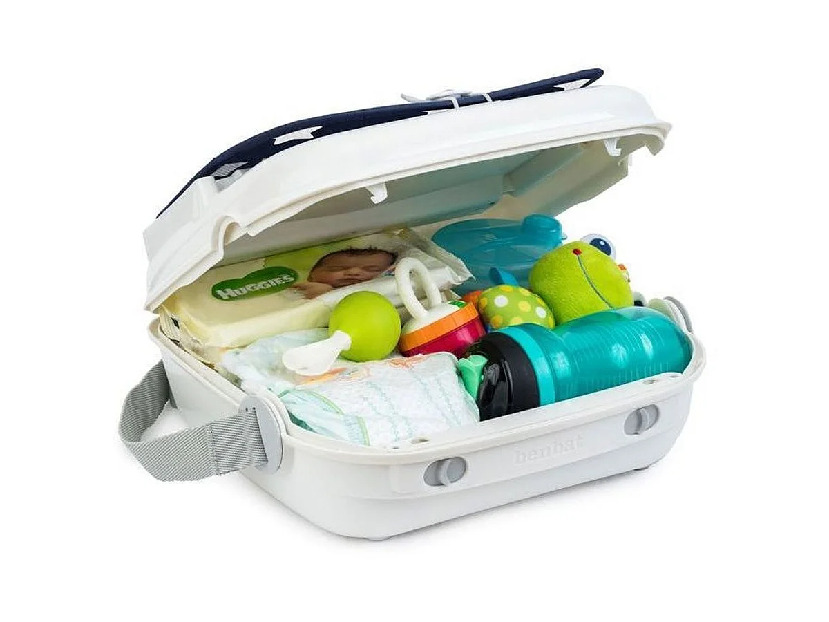 BENBAT Siège d'appoint bébé portable pliable avec harnais de sécurité réglable, bleu