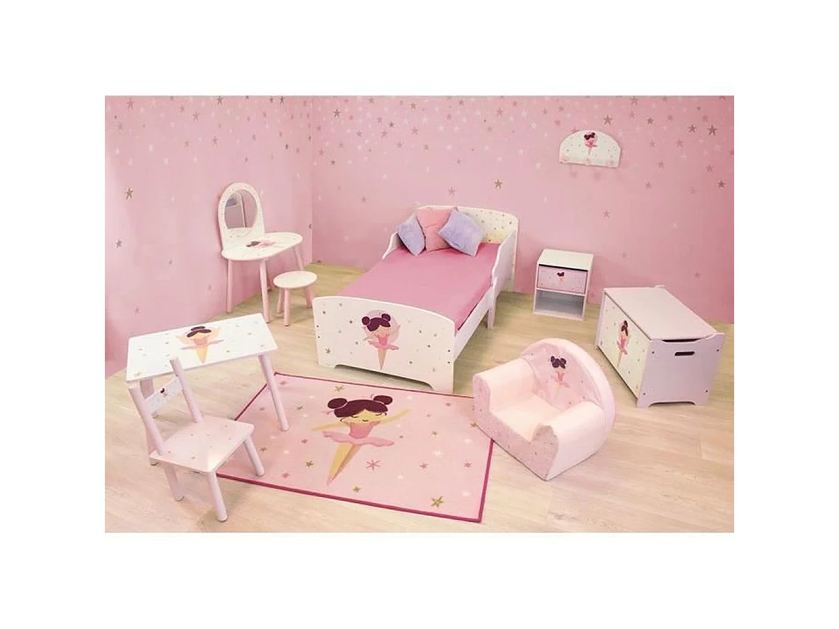 Porte-manteau enfants FUN HOUSE Dancer Ballerina H37 x L21,5 x P68 cm - Blanc/Rose