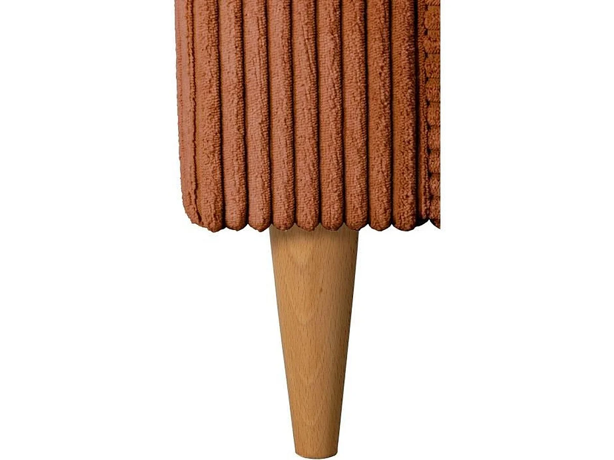 Canapé d'angle fixe réversible CASAPY BOB 3 places en velours côtelé terracotta