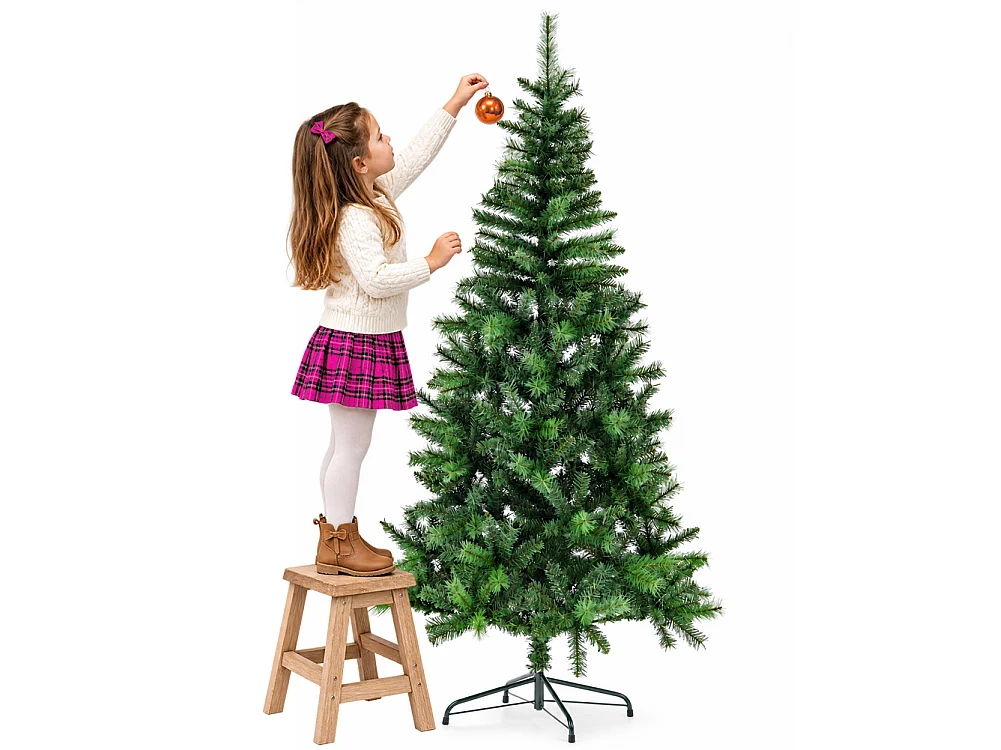 Albero di Natale 150cm Canadese Verde con 371 Punte Folto Decorazione Foltissima