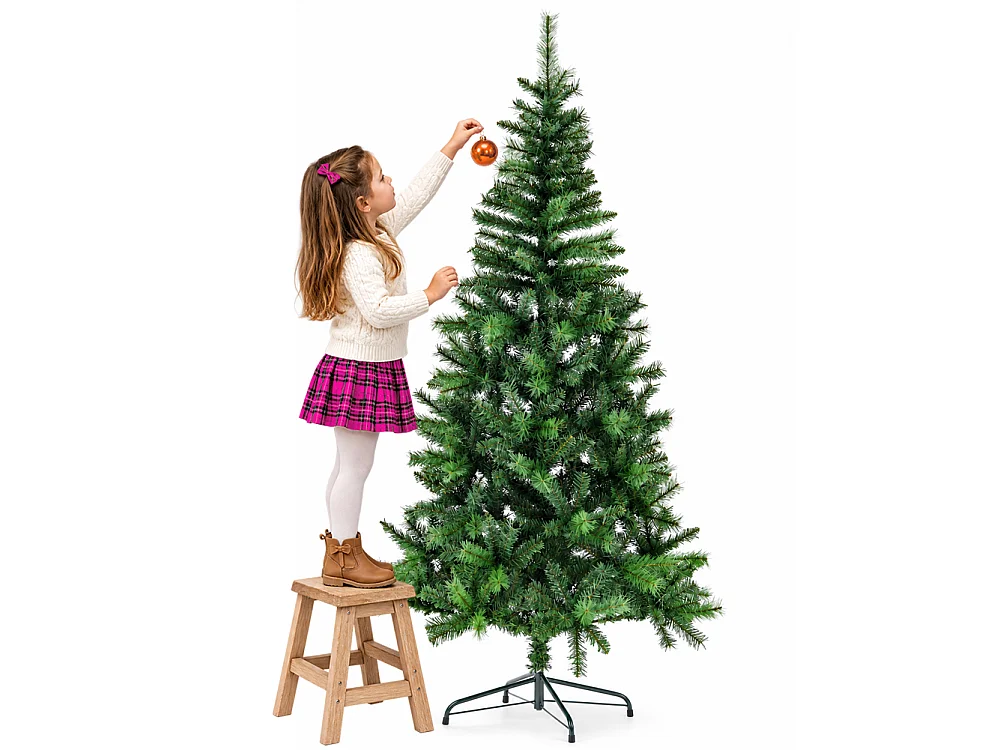 Albero di Natale 180cm Canadese Verde con 554 Punte Folto Decorazione Foltissima