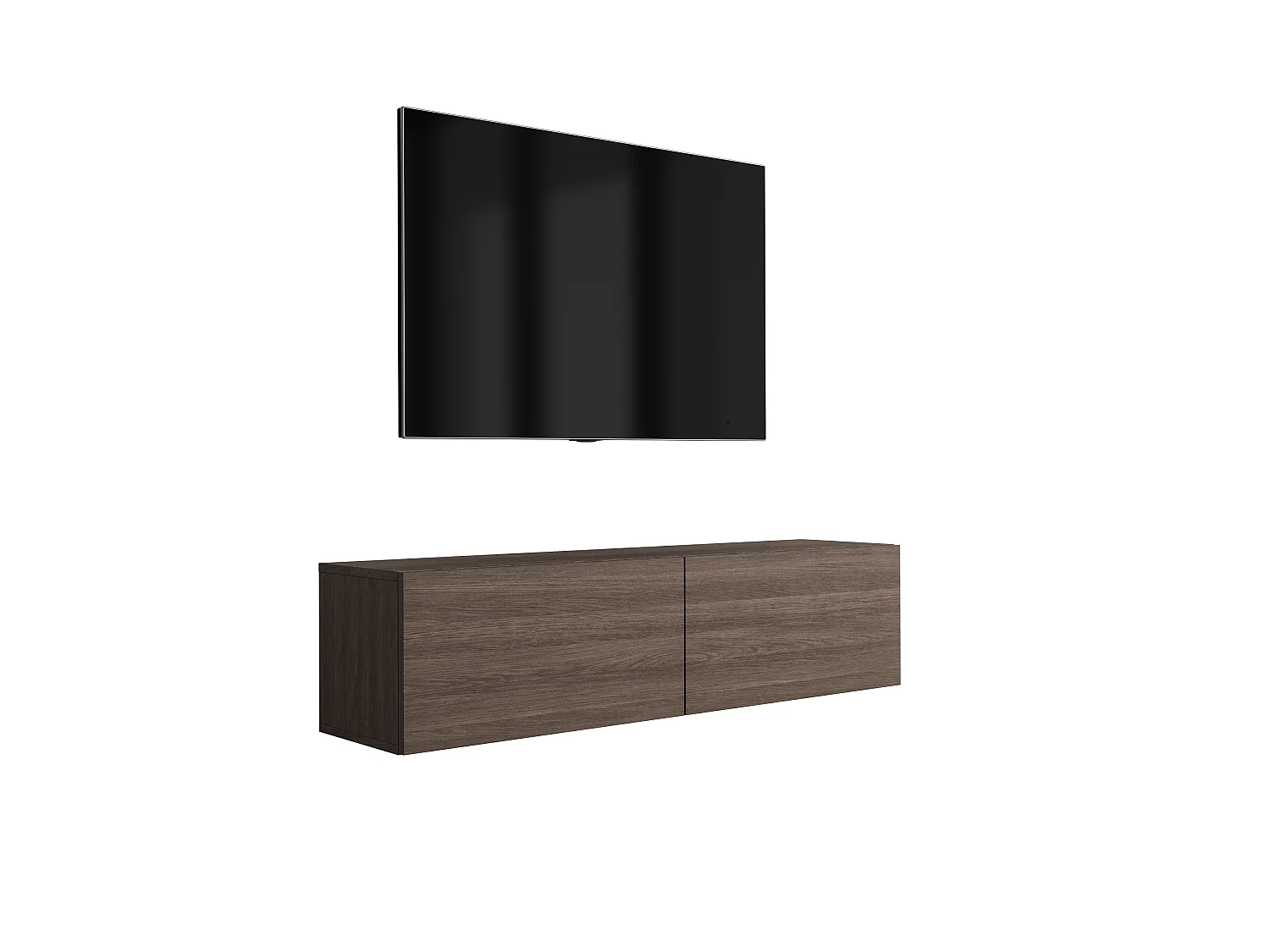 Wandmeubel voor tv, Dunin eikenhout, 140 x 32 x 34 cm