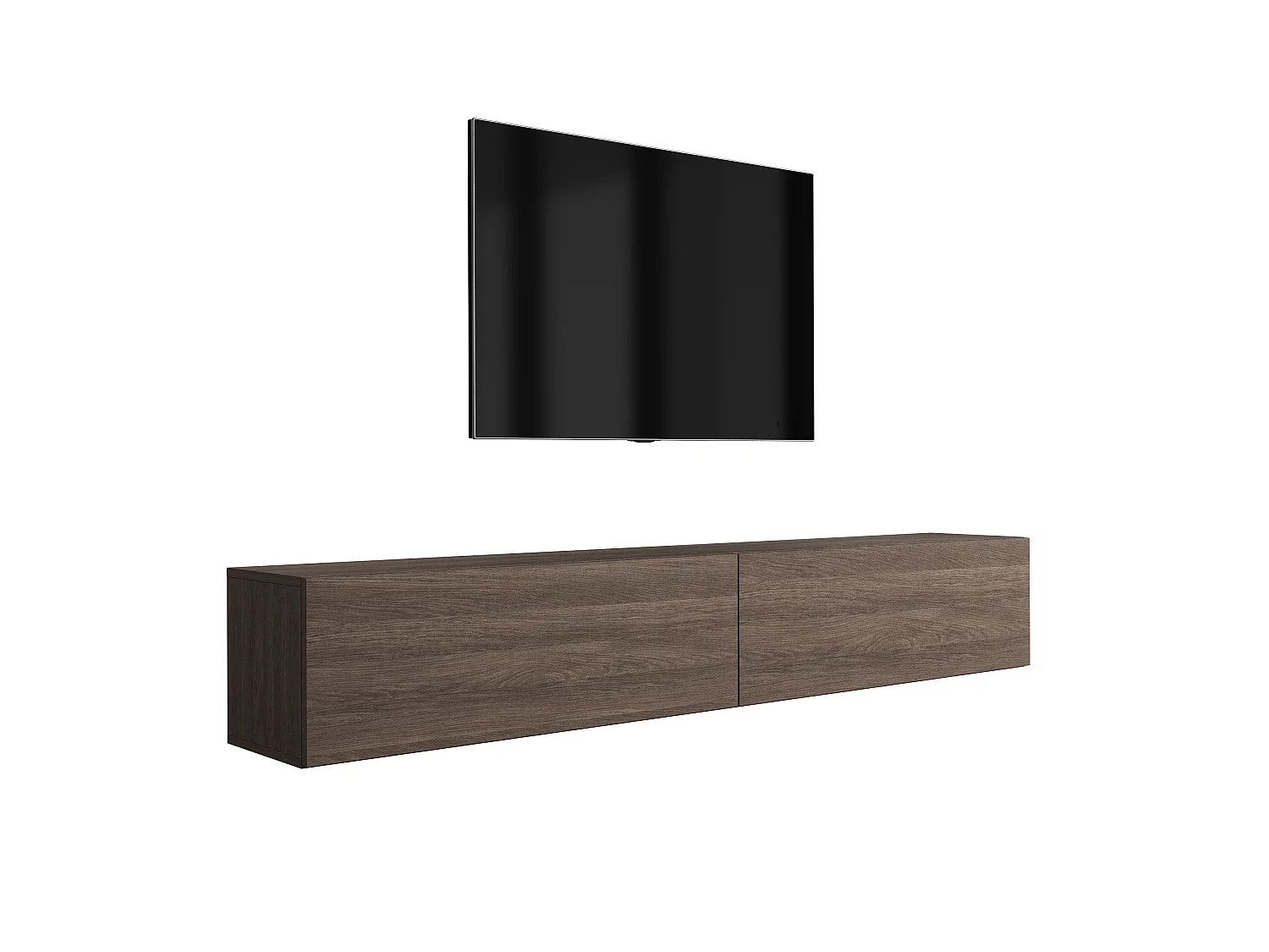 Wandmeubel voor tv, Dunin eikenhout, 200 x 32 x 34 cm