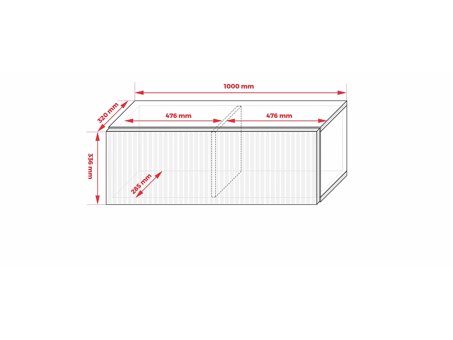 Dunin eikenhouten tv-meubel, 100 x 32 x 34 cm