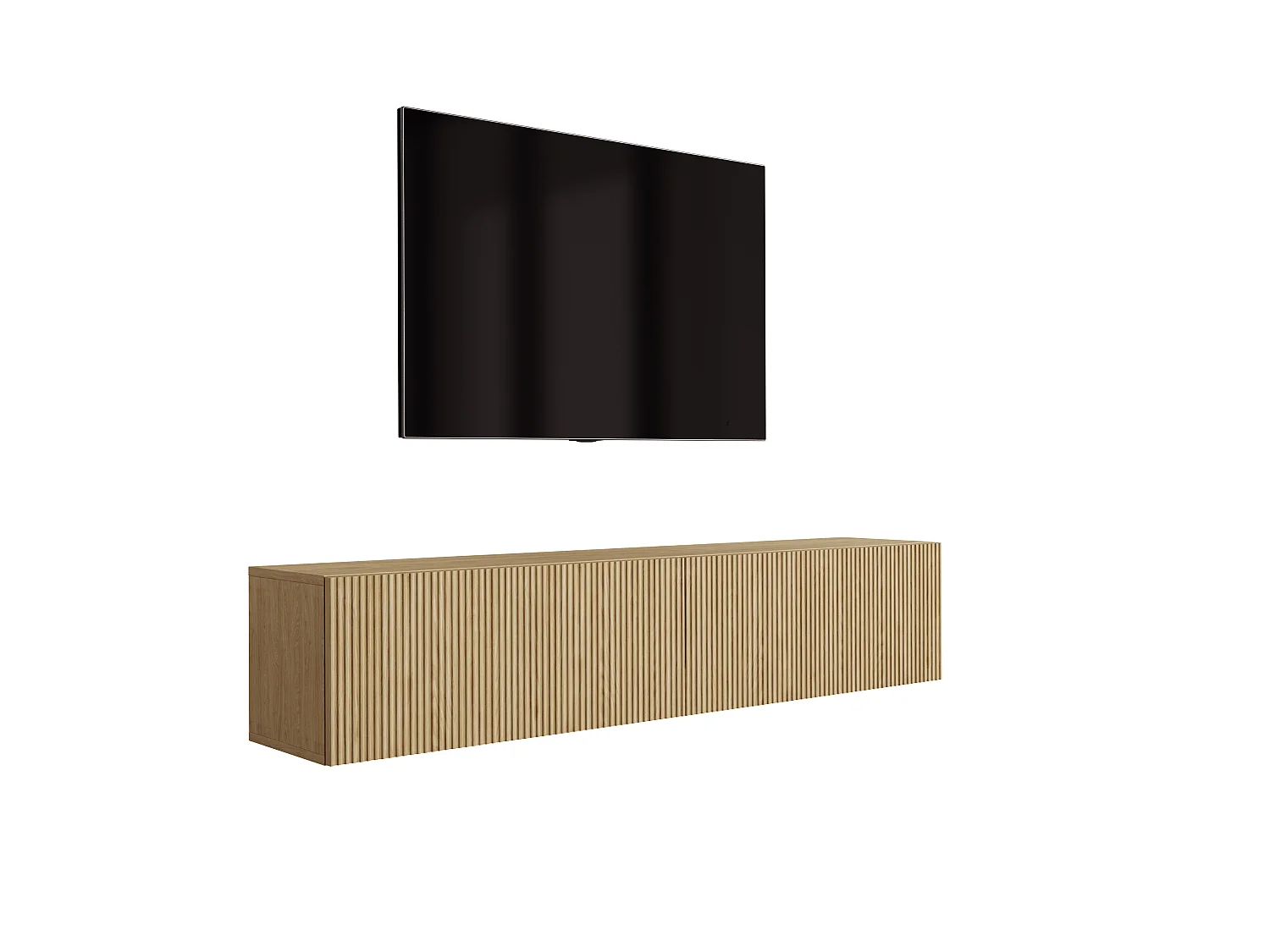 Meuble TV - color : chêne huilé, 170 x 32 x 34 cm