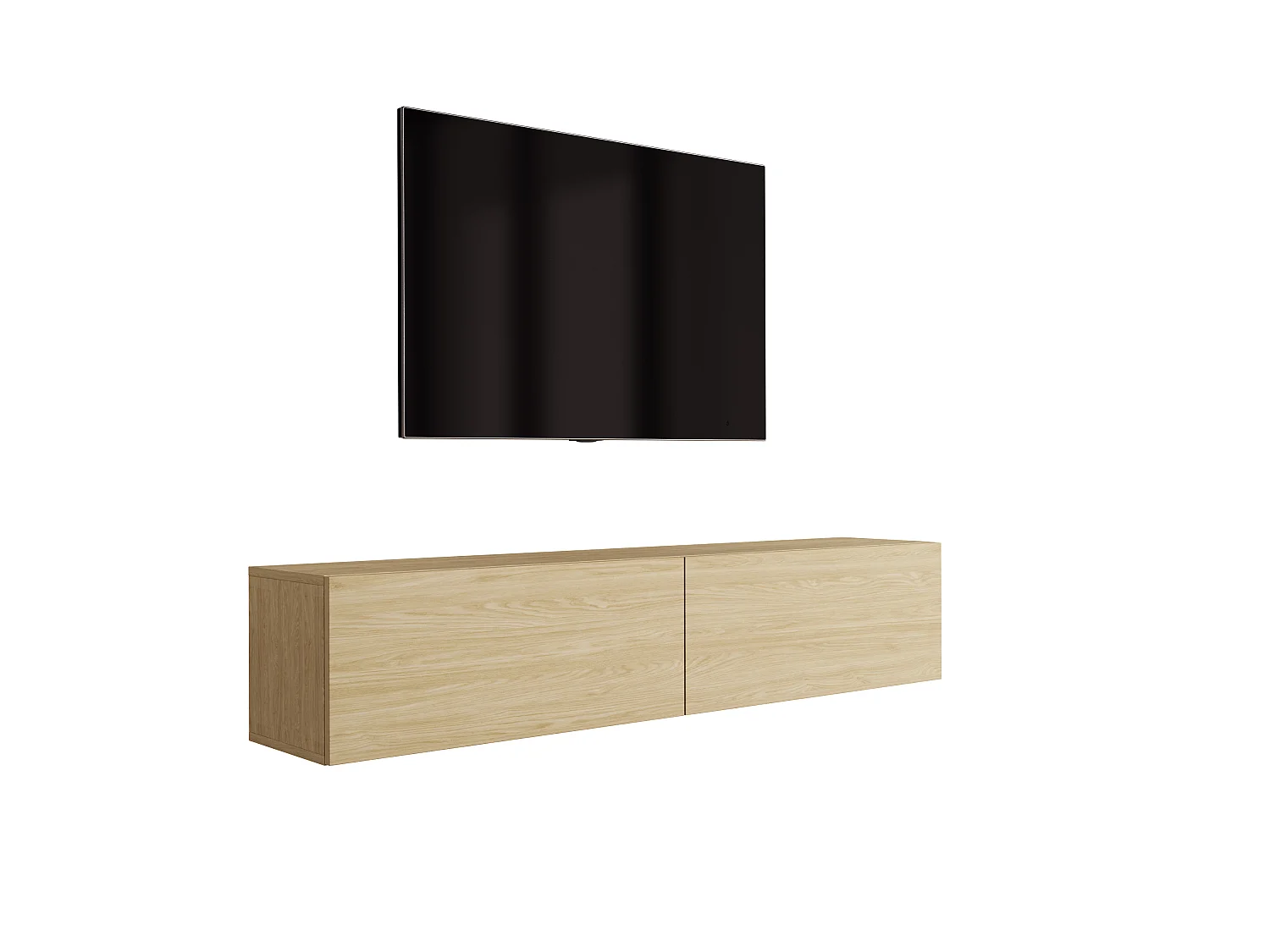 Wandmeubel voor tv, geolied eikenhout, 170 x 32 x 34 cm