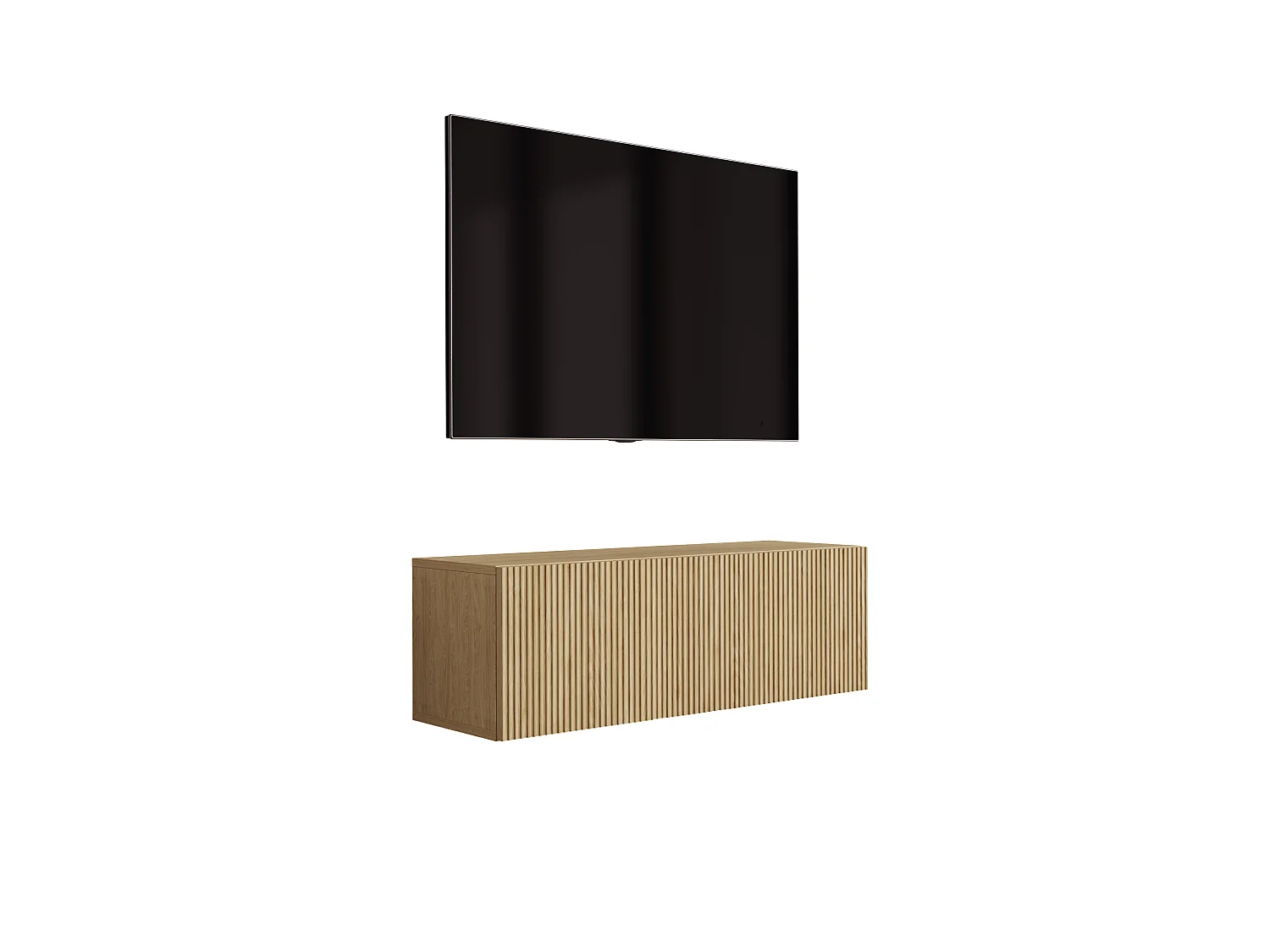 Meuble TV - color : chêne huilé, 100 x 32 x 34 cm