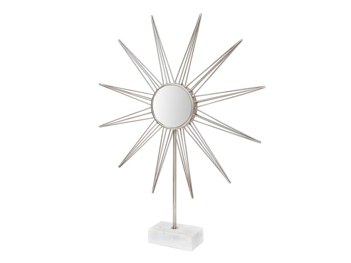 Déco Soleil à Poser "Ajey" 75cm Argent & Blanc