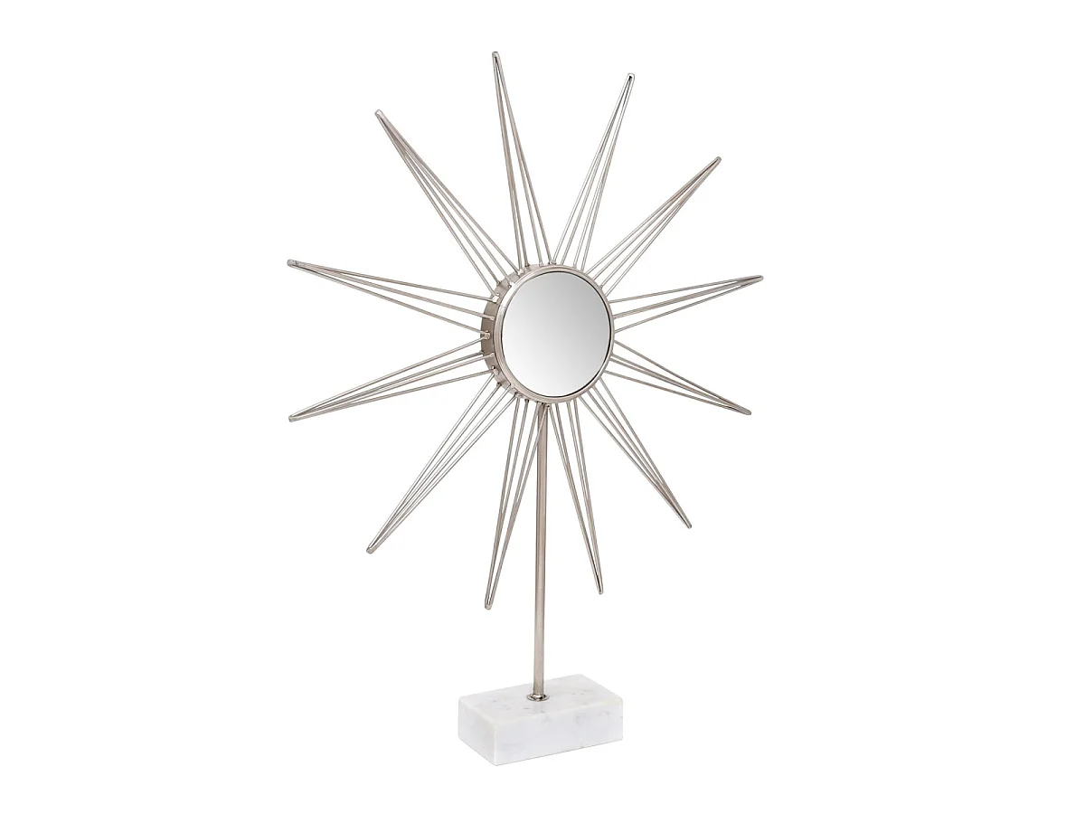 Déco Soleil à Poser "Ajey" 75cm Argent & Blanc