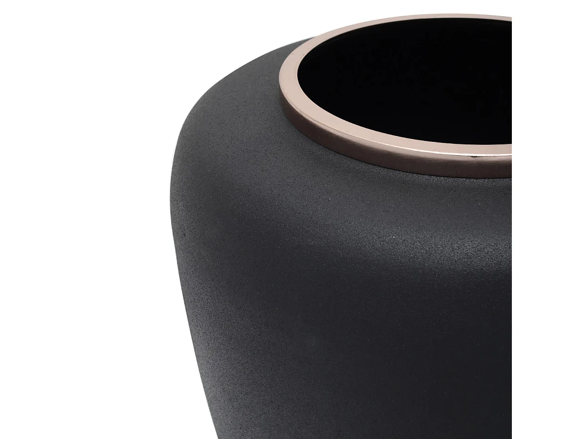 Vase Déco en Métal "Art Deco" 35cm Noir