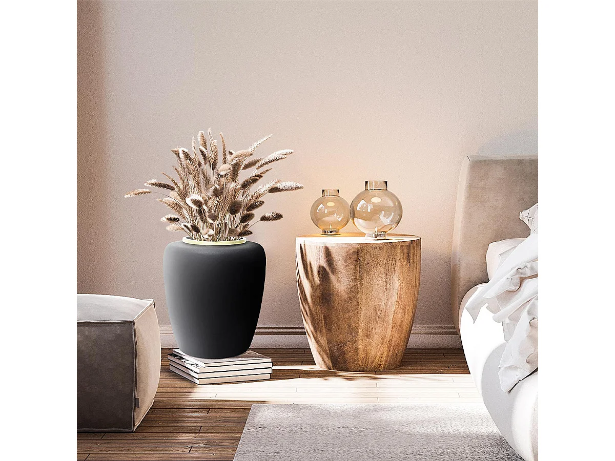 Vase Déco en Métal "Art Deco" 35cm Noir
