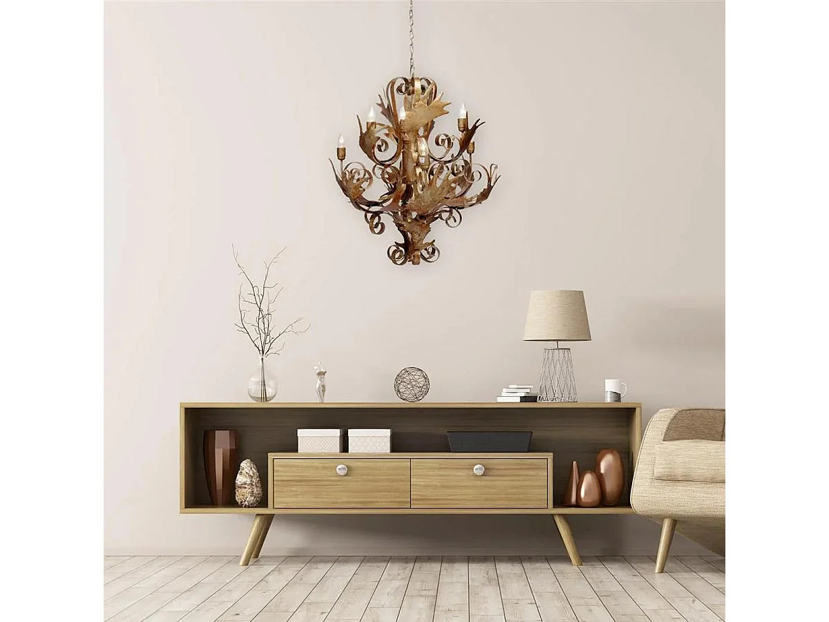 Lustre Baroque en Métal "Fly Through" 81cm Or