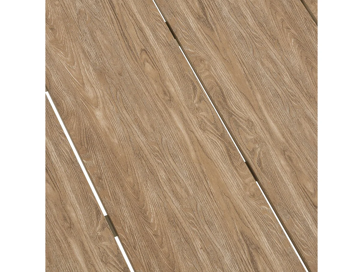 Table de jardin rectangulaire en aluminium plateau polyéthylène aspect bois - ABELINA