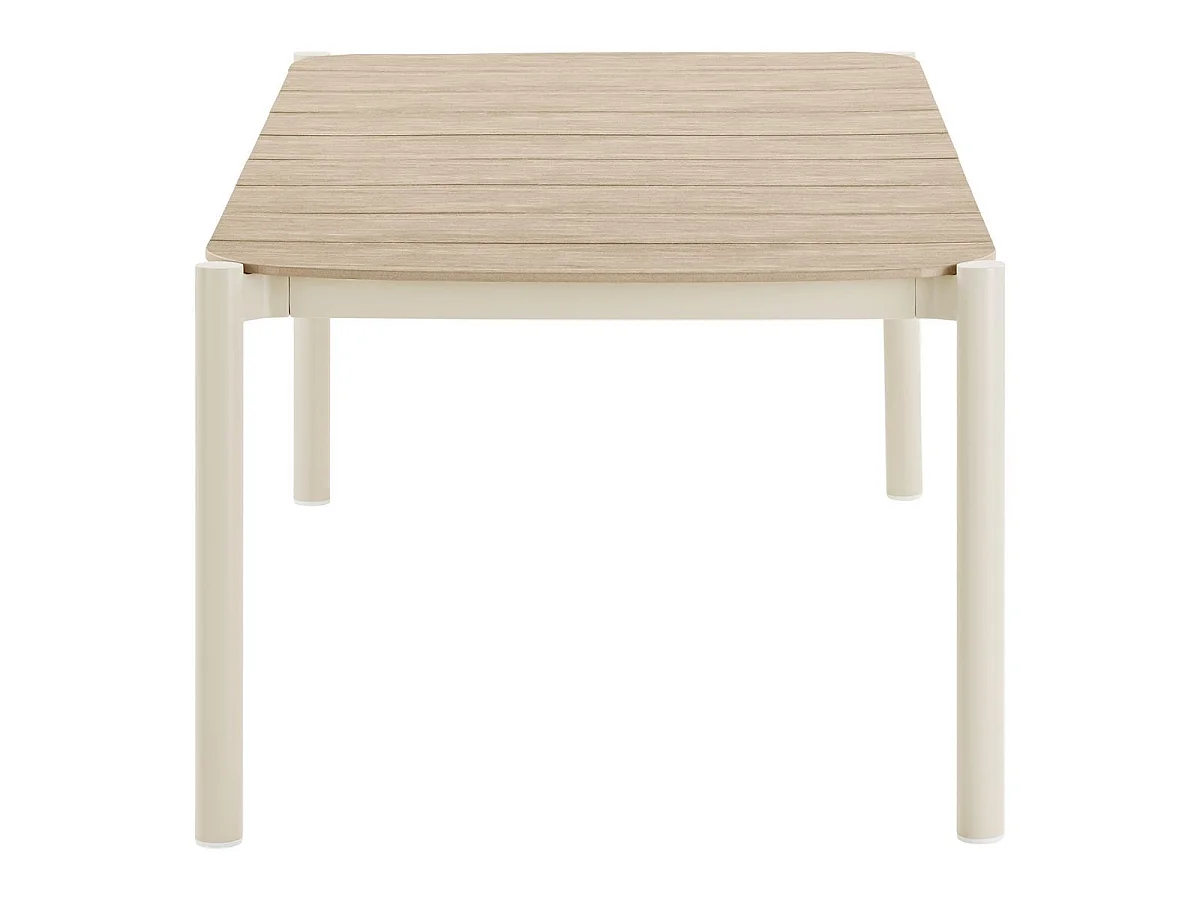 Table de jardin rectangulaire en aluminium plateau polyéthylène aspect bois - ABELINA