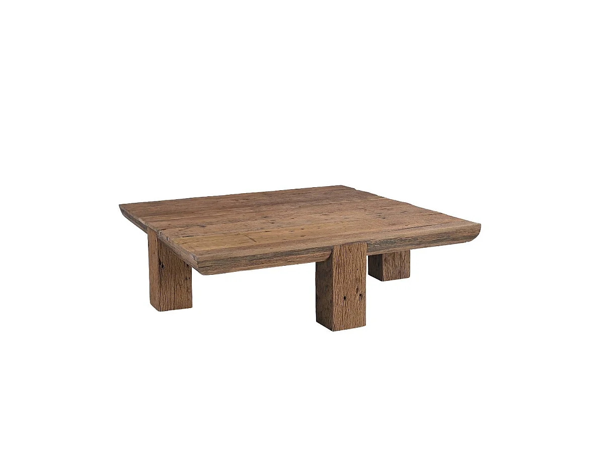 Table basse carrée en bois recyclé Capucine