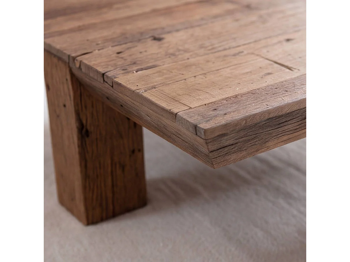 Table basse carrée en bois recyclé Capucine