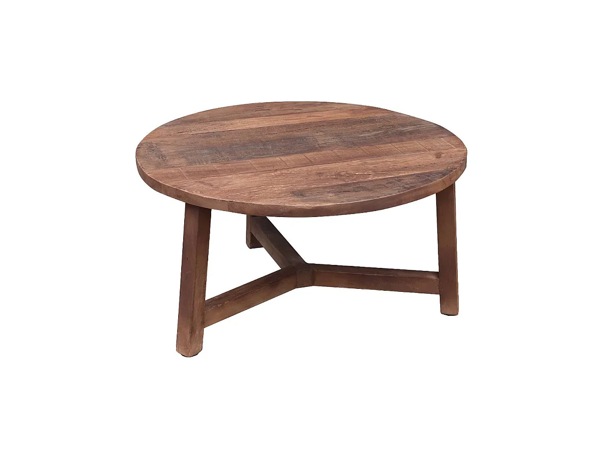 Table basse ronde en bois recyclé Indra