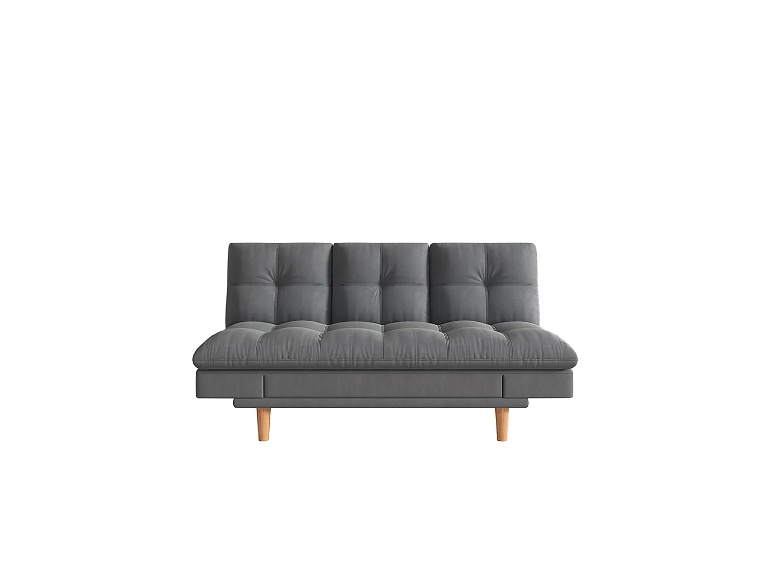 Canapé convertible 3 places en tissu matelassé gris foncé KALMAR