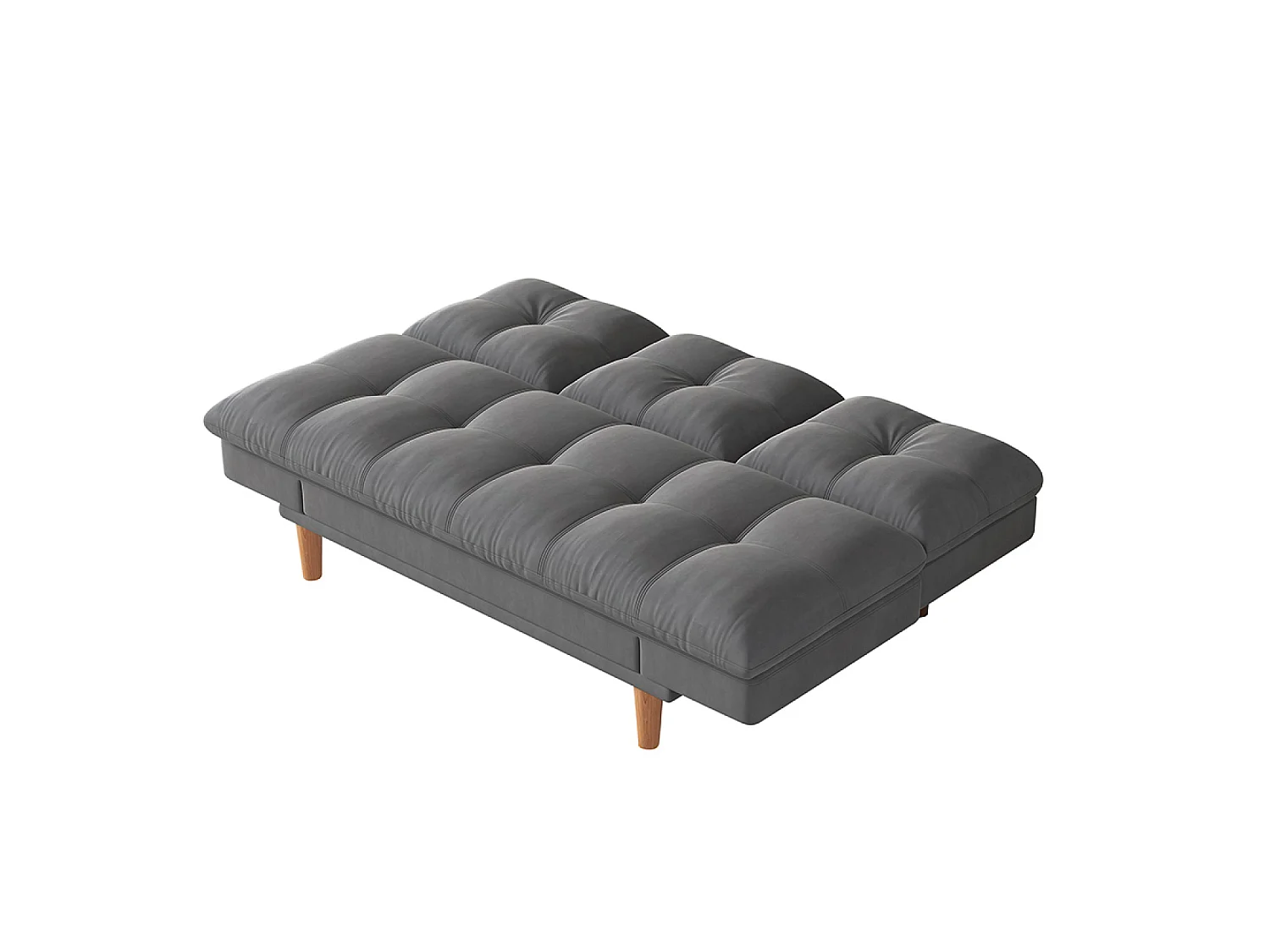 Canapé convertible 3 places en tissu matelassé gris foncé KALMAR