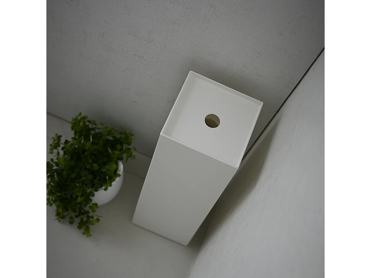 Portarrollos de papel higiénico de metal - H38,5 cm, Capacidad para 3 Rollos, Blanco o Negro, Almacenamiento Oculto