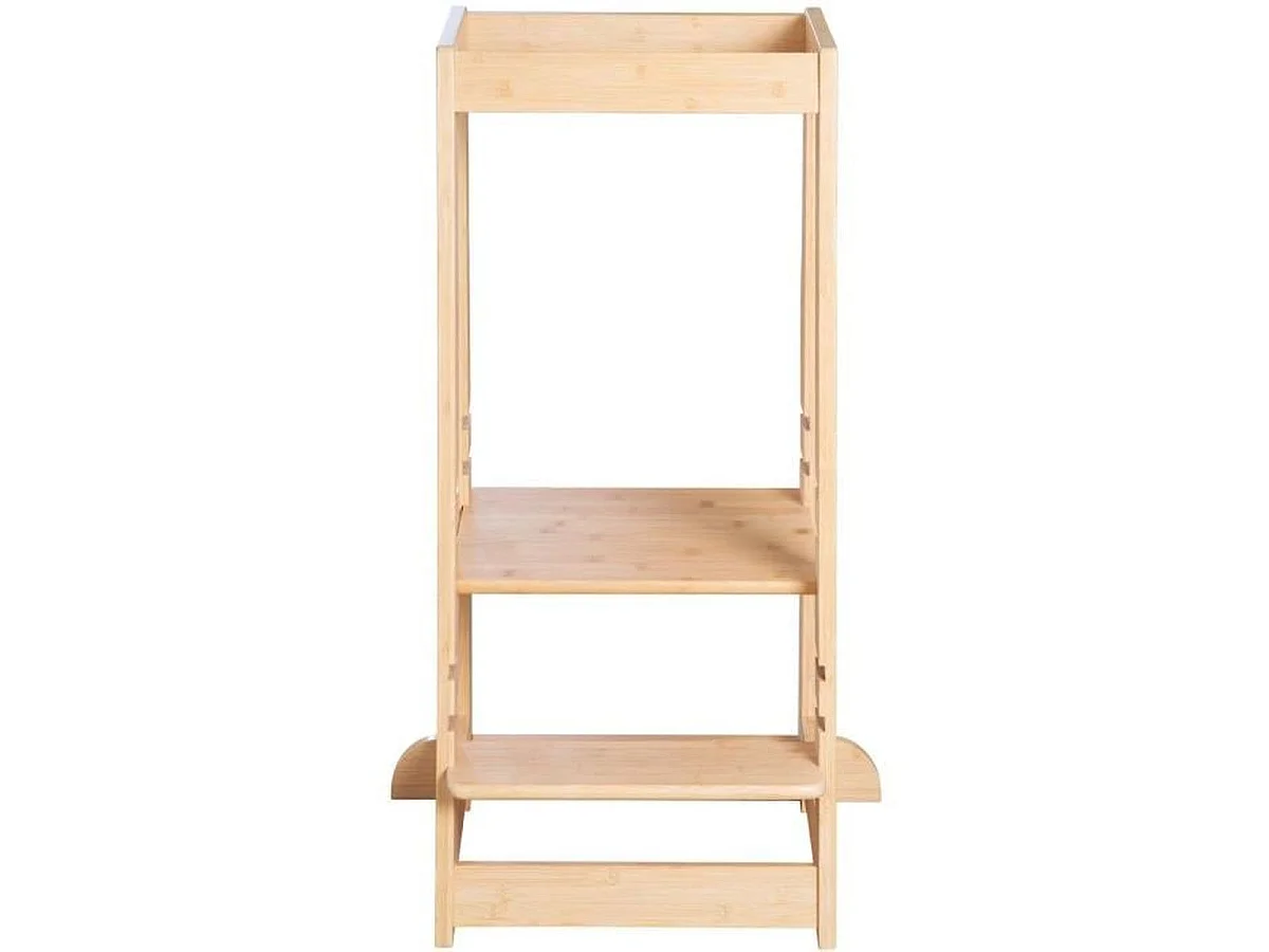 Tour d'apprentissage Montessori ROBA en bambou FSC, 3 hauteurs ajustables, Naturel