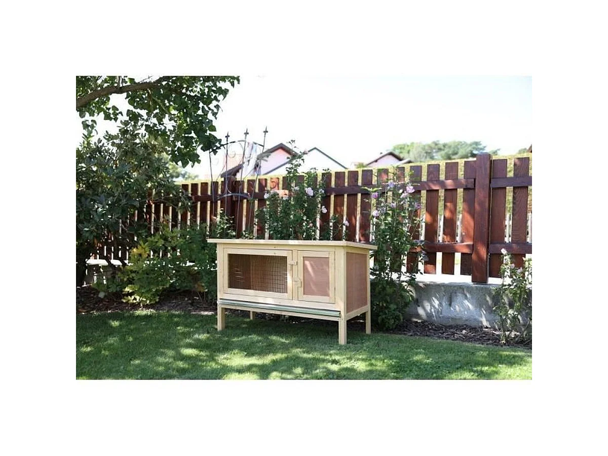 Clapier extérieur KERBL Fred en bois pour lapins et rongeurs 100x45x62 cm