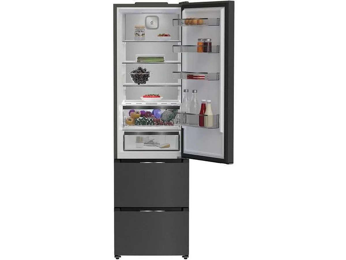 Whirlpool WHKF 6353 XBR6E - Réfrigérateur combiné pose libre 351 L, Dark Inox