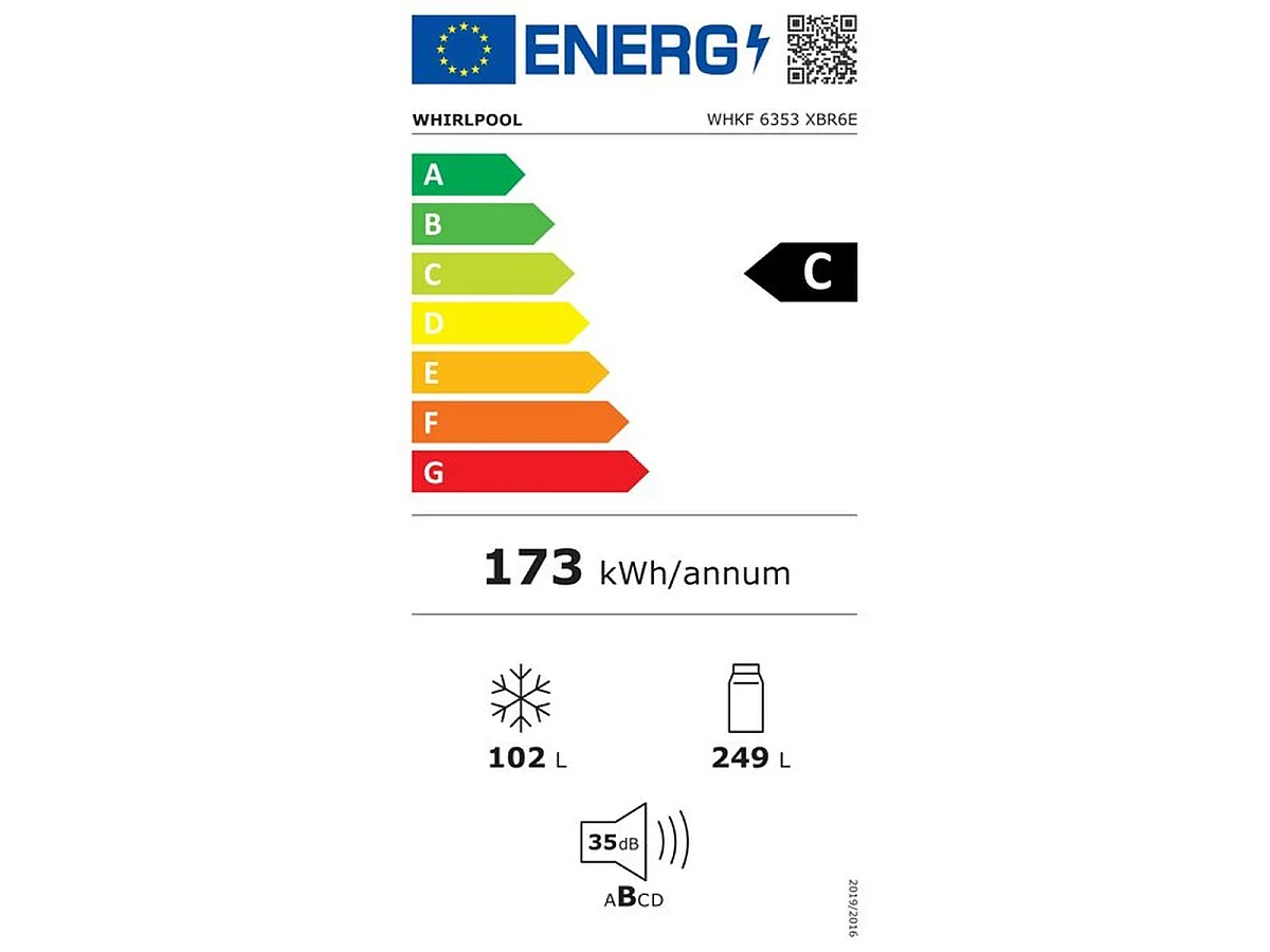 Whirlpool WHKF 6353 XBR6E - Réfrigérateur combiné pose libre 351 L, Dark Inox