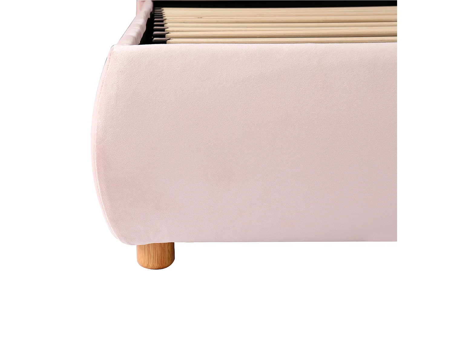 Lit coffre hydraulique 90x200 cm rose avec sommier tête de lit et grand rangement rembourré velours - Sweiko