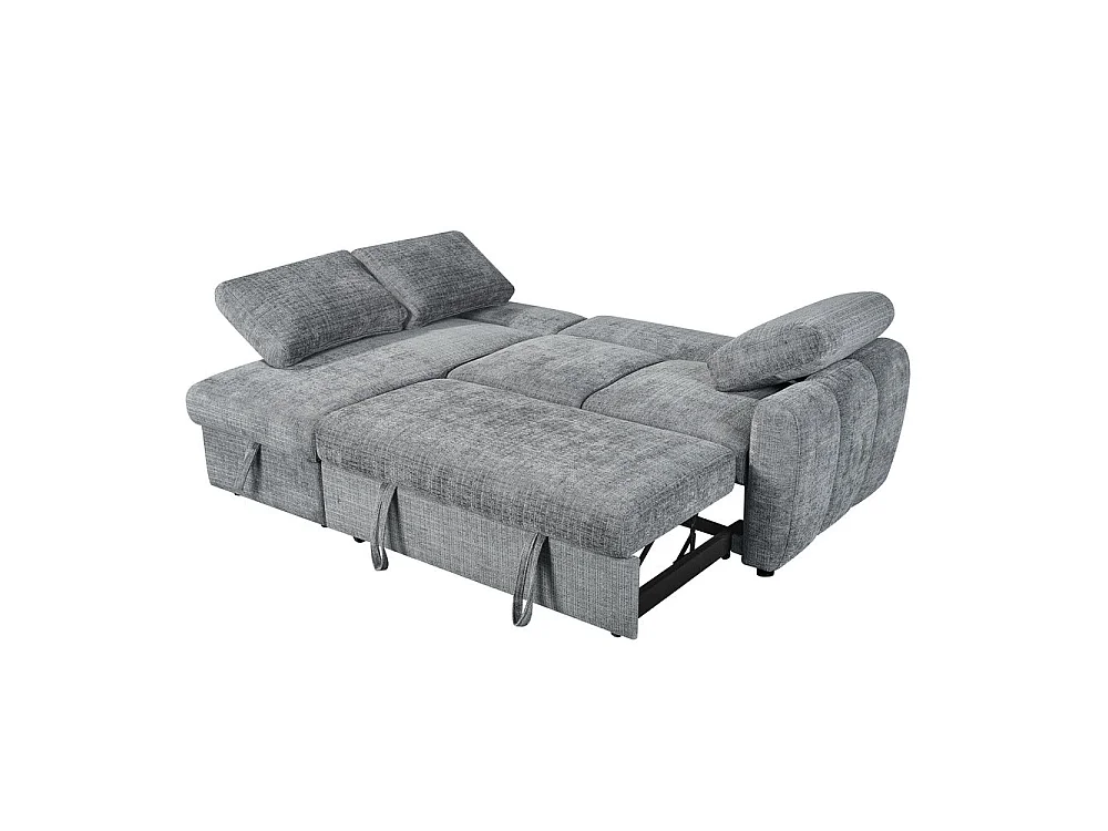 Canapé d'angle gauche convertible en tissu Cremona anthracite 238 x 160 cm – Cuba