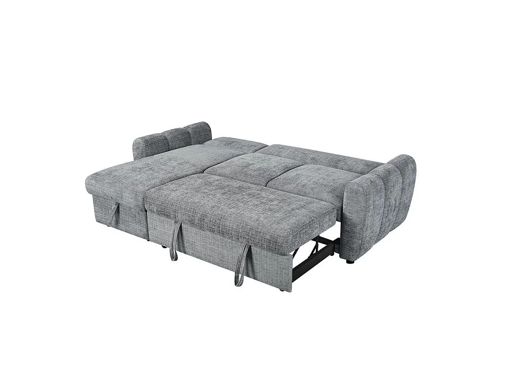 Canapé d'angle gauche convertible en tissu Cremona anthracite 238 x 160 cm – Cuba