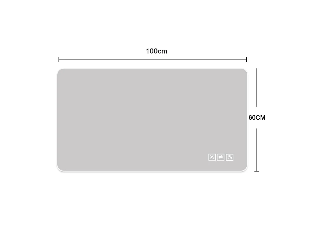 Miroir de salle de bain LED rétroéclairé 100 x 60 cm, antibuée, intensité variable