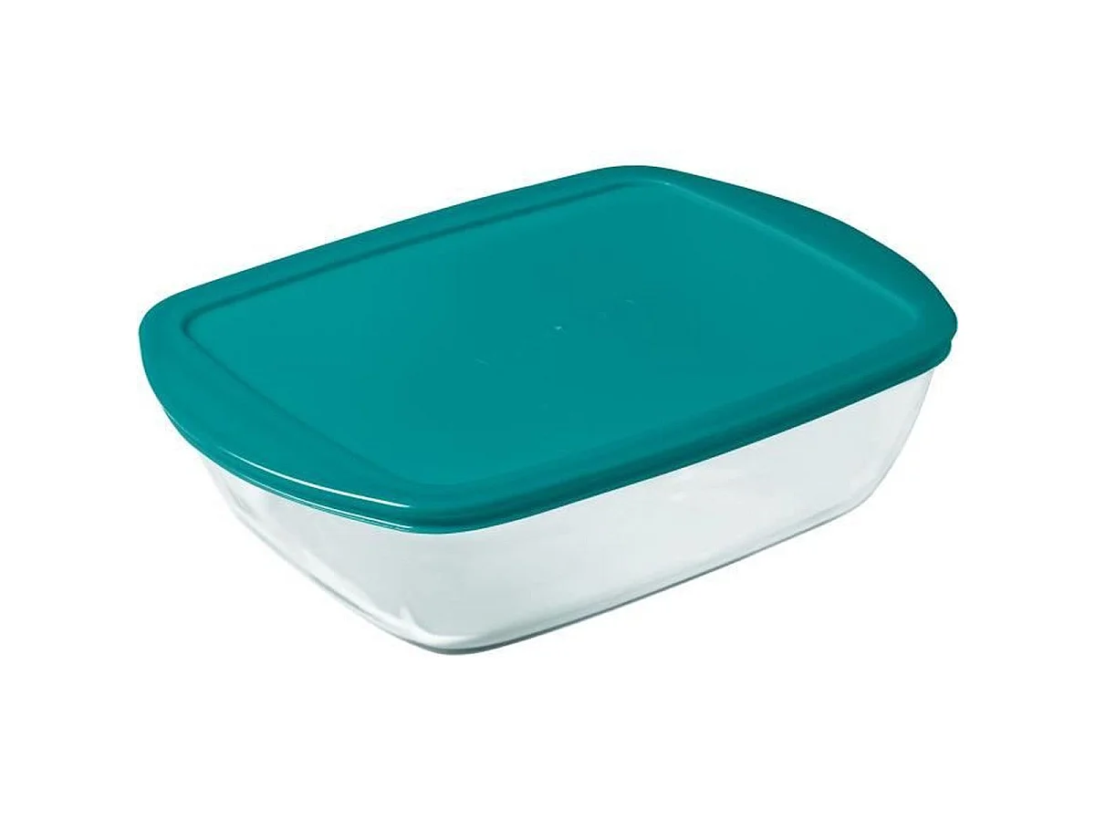 PYREX Cook & Store - Lot de 3 plats rectangulaires en verre borosilicate avec couvercles (0,4/1,1/2,5 L)