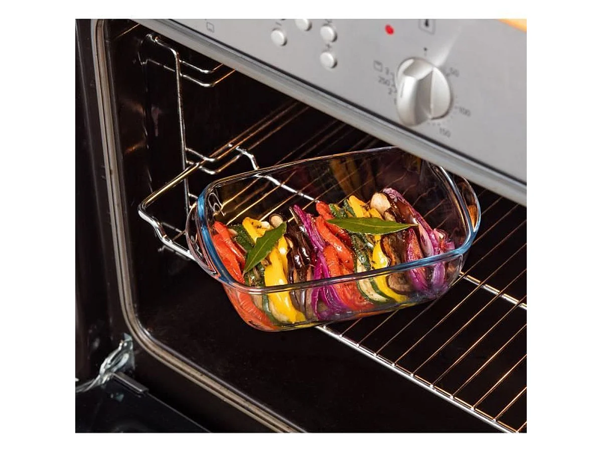 PYREX Cook & Store - Lot de 3 plats rectangulaires en verre borosilicate avec couvercles (0,4/1,1/2,5 L)