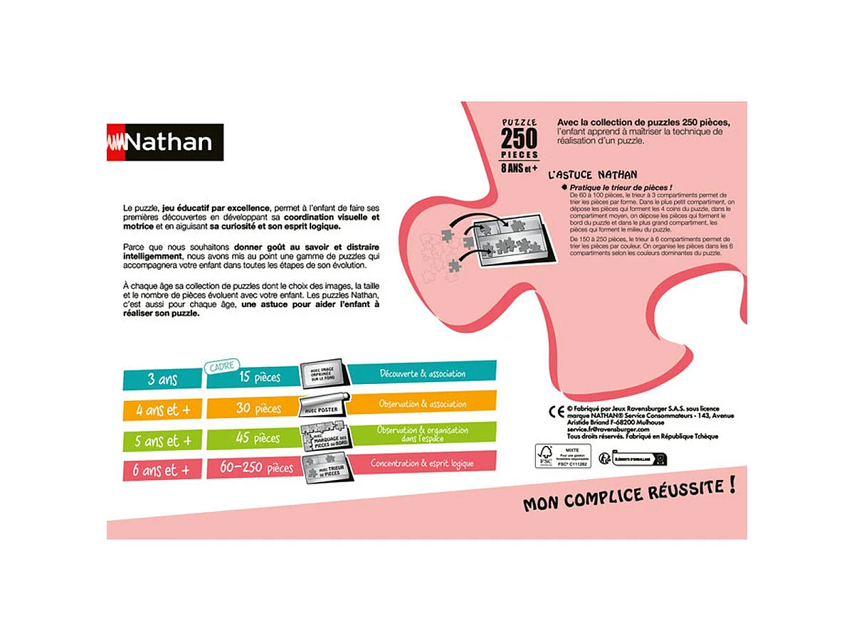 Puzzle enfant Nathan 250 pièces - L'atelier du bricolage