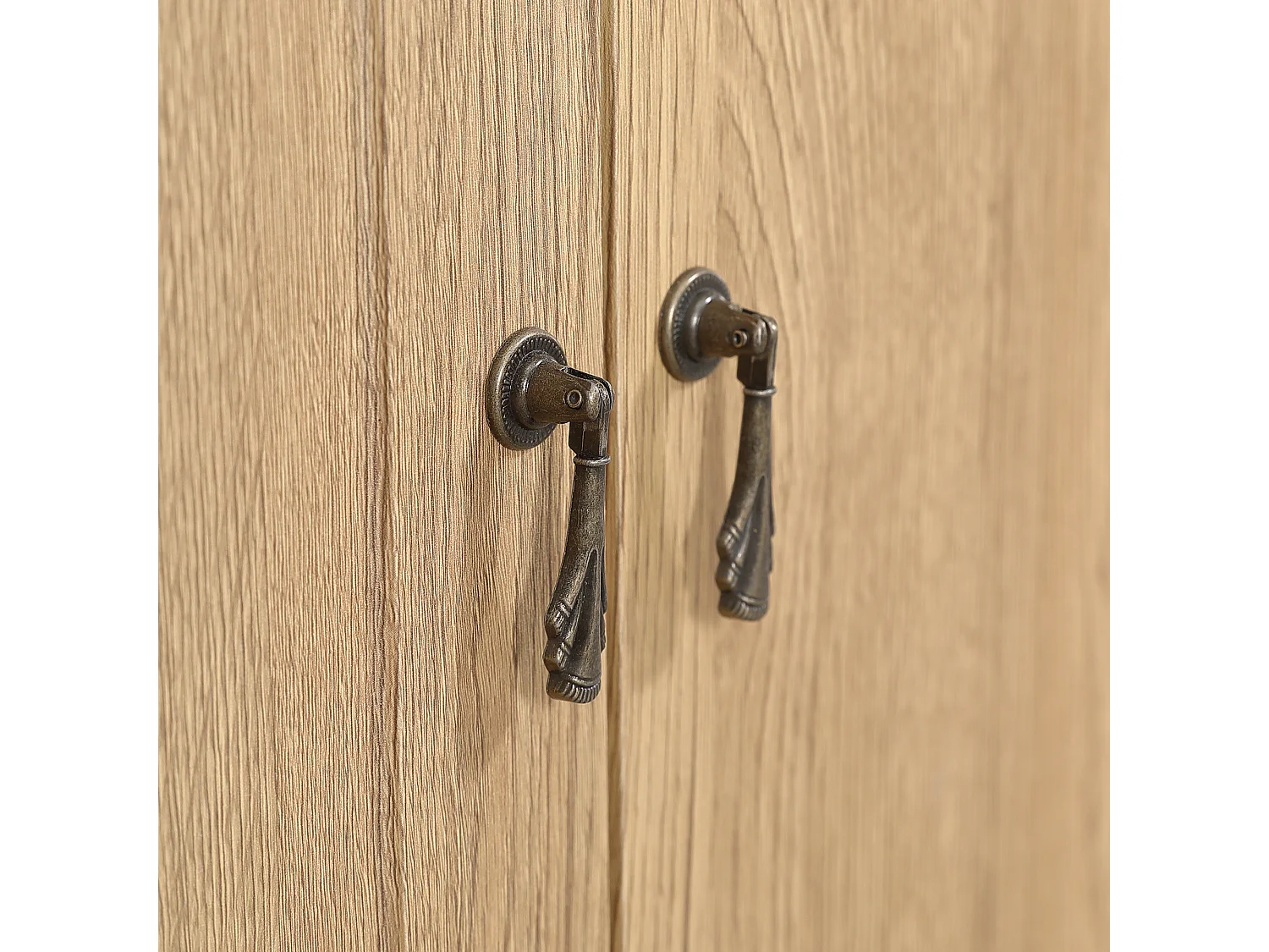 Meuble vasque 81 cm effet bois naturel avec vasque en céramique