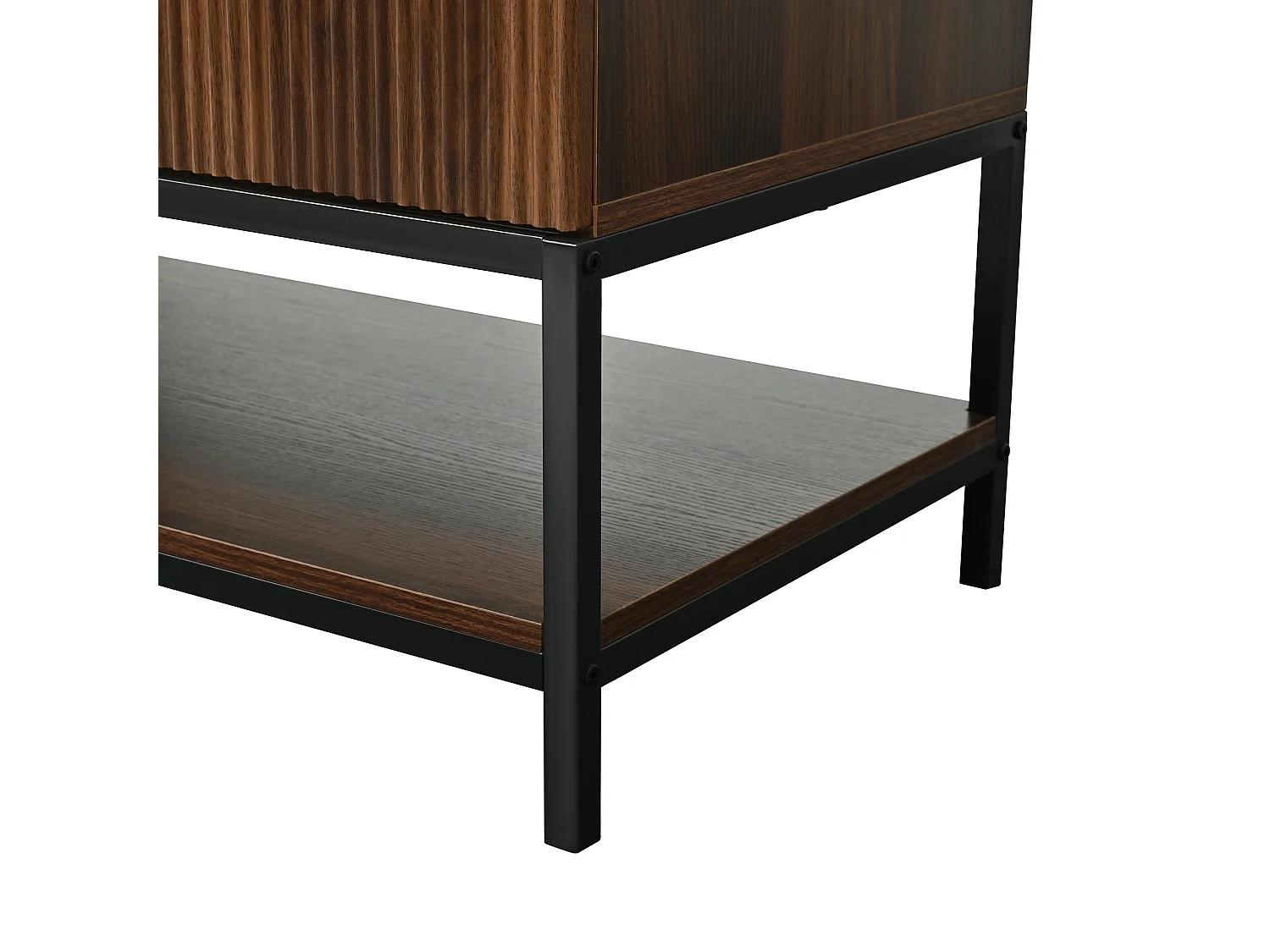 Meuble vasque sur pied 81 cm couleur noyer à motif ondulé diagonal, lavabo en céramique