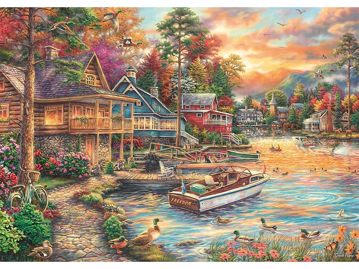 Puzzle Schmidt Spiele 1000 pièces « Rive dorée au crépuscule » par Chuck Pinson