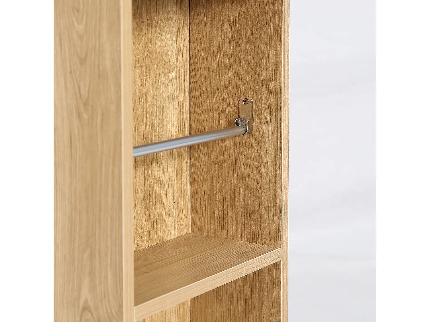 Meuble sous vasque 55 cm effet bois rainuré avec vasque en céramique