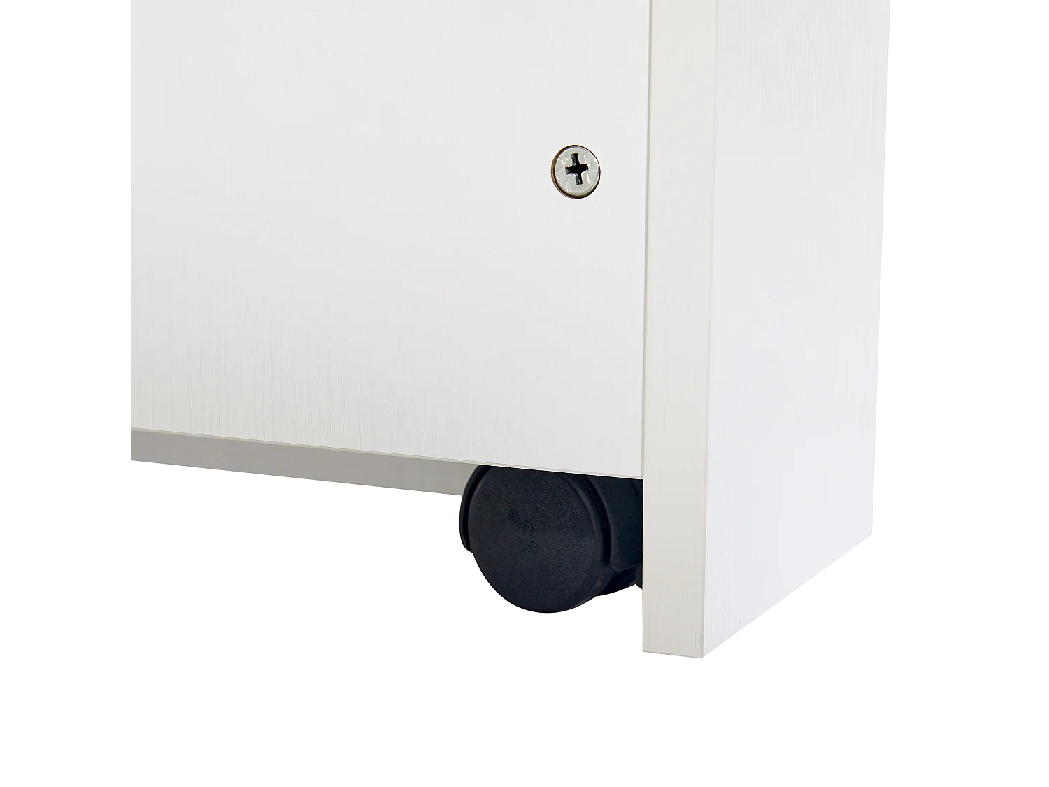 Îlot de cuisine extensible blanc en MDF, 133 à 202 cm, avec rangements